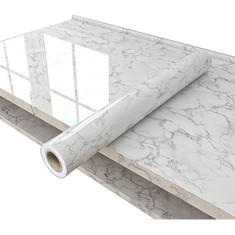 Selbstklebende Tapete in Marmoroptik, wasser- und ölbeständig, für die einfache Möbelrenovierung – ideal für Küchenarbeitsplatten, Schränke und Wohnzimmerwände. 40 x 300 cm