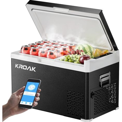 Réfrigérateur de voiture, refroidissement efficace, design à double zone, 30L Avec Bluetooth (1/2)