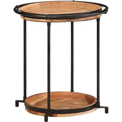 Beistelltisch Ø55x60 cm Massivholz Akazie