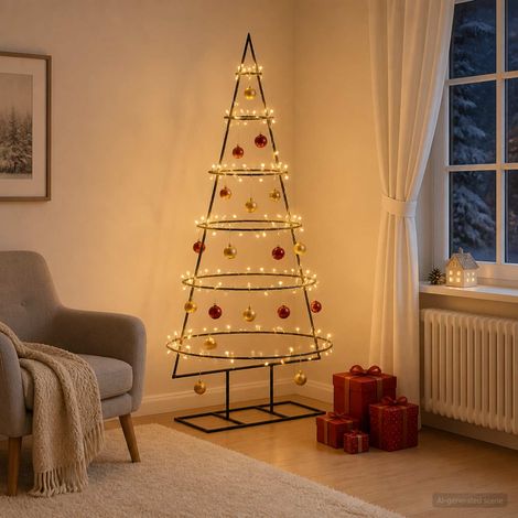 vidaXL Árbol de Navidad de metal con soporte KUOPIO 150 cm (1/5)