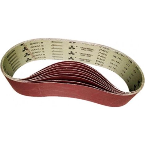 Lot de 5 bandes abrasives 915x100mm, grains 40-1000, pour ponceuse à bande - polissage métal doux - P80