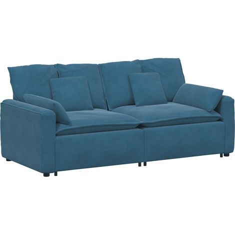 vidaXL Divano Modulare con Cuscini Blu (1/5)