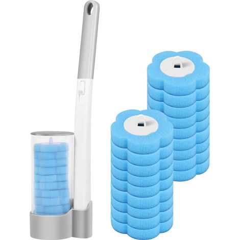 Scopa per WC, design monouso, manico ergonomico, 1 testina (1/2)