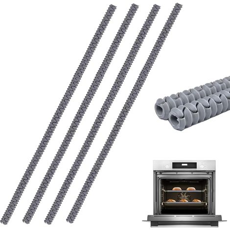 Ofenrostschoner – 4er-Pack hitzebeständige Silikon-Rostschoner zum Schutz vor Verbrennungen und Brandflecken, Küchenhelfer und Zubehör, 35,5 cm lang (Grau)