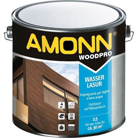 Impregnante a base acqua per legno amonn wasserlasur 27 teak 2,5 lt (1/2)
