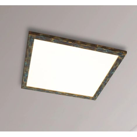 [NEUWERTIG] B-Ware Quitani Deckenleuchte Lampe Led Panel Aurinor Gold Patiniert 68 Cm Quadratisch