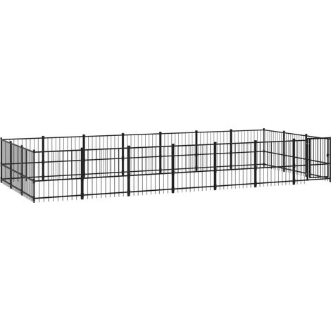 Maison Exclusive - Chenil d'extérieur pour chiens Acier 19,76 m²