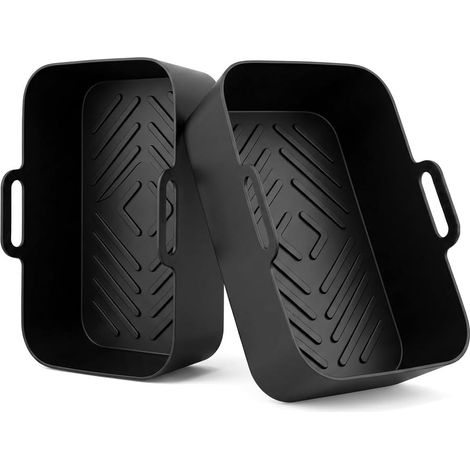 2 Pieces Silicone Air Fryer Mould Compatible with AF300EU AF400EU 7.6L-9.5L, Reusable Silicone Air Fryer Dish, Rectangular Basket for Oil Free Fryer (1/5)