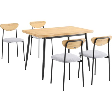SoBuy 5-Piece Dining Table Set with Comfortable Chairs, 4-Table and Chairs Set, Compact Kitchen Table for Small Spaces, Ideal for Dining Room, Kitchen, Living Room OGT52-N