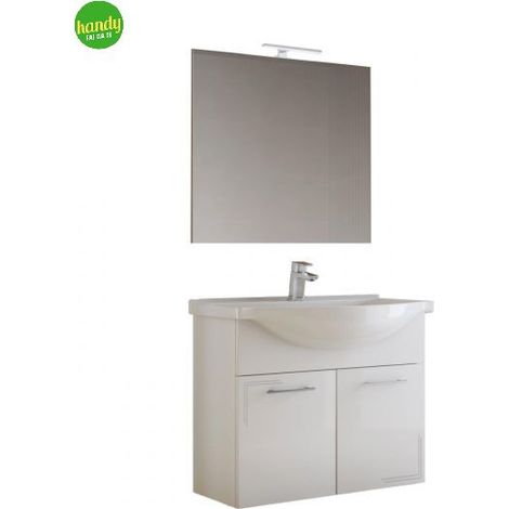 composizione Bagno Sole Savini 80cm Bianco Lucido