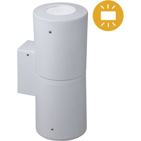 franca wandleuchte 2xe27 6w mit druckknopf cct (2farben) ip55 l.9,5xw.11xh.24cm weiss harz