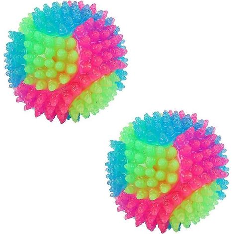 Balle pour chien phosphorescente à couleur changeante, balle lumineuse rebondissante, balle pour chien sauteuse, balle interactive, jouets adaptés aux chiens, chiots ou chats, balle en mouvement (lot (1/4)