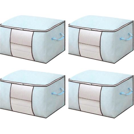 Sac de rangement pour vêtements, boîte de rangement pliable pour couvertures en tissu, organisateur de penderie avec fenêtre transparente