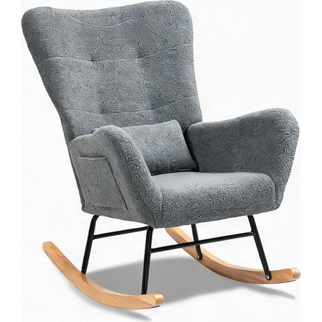 Fauteuil gris en borreguito 67 x 82 x 100 cm (1/5)