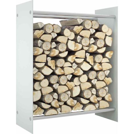 vidaXL Leñero de vidrio templado blanco 80x35x100 cm (1/5)