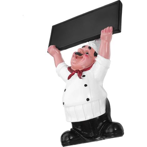 Figurine de Chef avec Panneau Message en Résine, Décoration de Table (1/5)