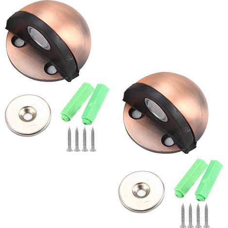 Arrêt De Porte Magnétique - Diamètre 27 mm Hauteur 44 mm - Pour Porte Intérieure Légère - Fixation Au Sol Par Vis Ou Adhésif - Lot De 2 (1/5)