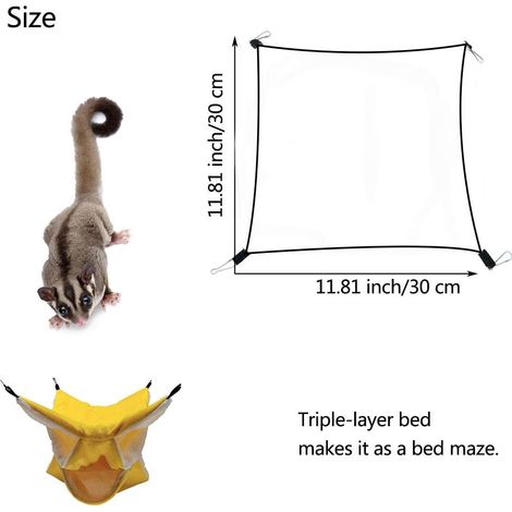 Hamac triple cage pour petit animal Hamster Comfort Warm Petit hamac (jaune) (1/2)