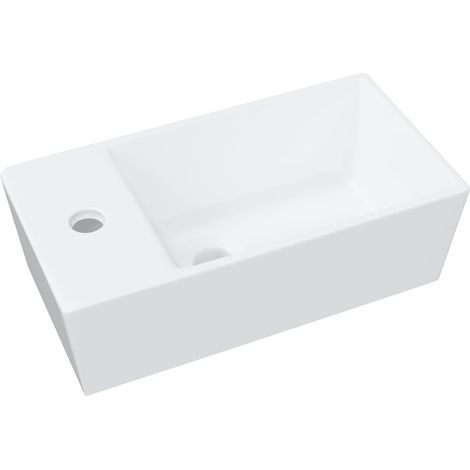 vidaXL Wash Basin White 48x25x15 cm Ceramic