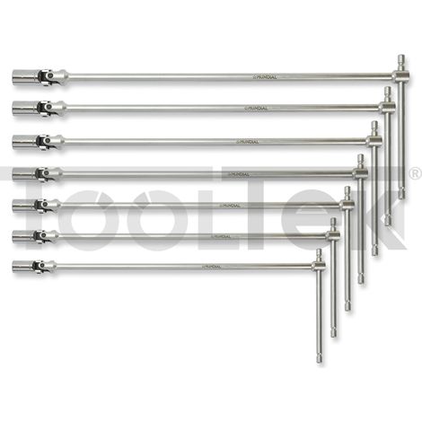 SET SERIE CHIAVI A T SNODATE 7pz SNODO ATTACCO A BUSSOLA 7/17mm MUNDIAL