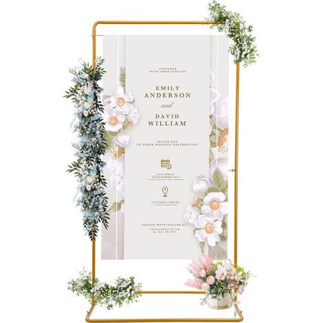 Support de mariage doré – 200×105×62 cm, charge 8 kg – Pour décoration florale, plantes grimpantes, fond de scène (1/5)