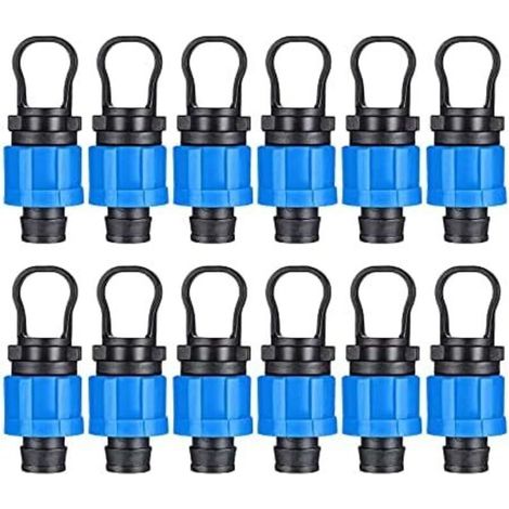 CSPARKV Lot de 12 bouchons d'extrémité d'irrigation goutte à goutte 1/2" - Raccord universel - Compatible avec les bandes goutte-à-goutte de 16 à 17 mm
