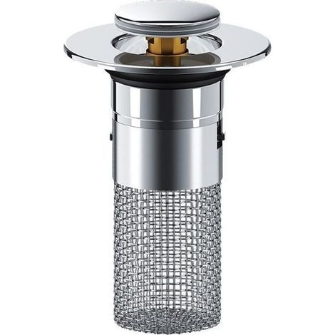 Tappo di scarico per lavello 2 in 1 con filtro per capelli, adatto a tubi di scarico da 34-40 mm. (1/4)