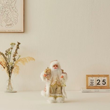 Ochine Statuetta Babbo Natale Artigianale 30 cm – Tessuto Non Tessuto e Plastica, Design Tradizionale Elegante – Ideale per Decorazione Tavolo e Casa (1/4)