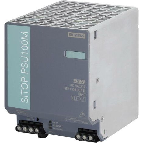 Alimentation pour rail DIN Siemens, série SITOP PSU8200, 24V c.c. 20A, 85  275V c.a., 480W ( Prix pour 1 ) (1/2)