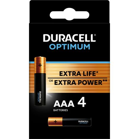 Batteria alcalina Duracell OPTIMUM AAA, 4 pezzi. (1/4)