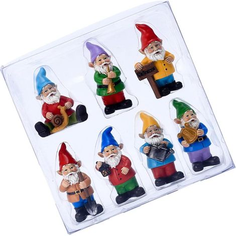 1ensemble Set De Figurines De Lutins Résine Décorations De Noël Colorées pour Intérieur Et Jardin Ornements Miniatures Sympathiques pour Et Fêtes (1/5)