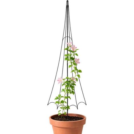 DanDiBo Rankhilfe Garten Metall Schwarz Regenschirm Rankgitter Blumen Kletterpflanzen Rosen Bodenstecker Kletterhilfe Blumenhalter Ranksäule
