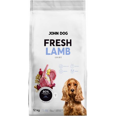 Croquettes John Dog ADULT à l'agneau, 12 kg (1/3)