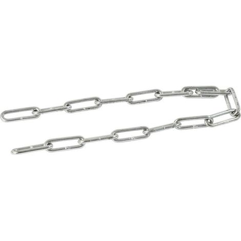 Chaîne De Sécurité Pour Remorque - 1 Pièce - Acier Soudé Zingué - Longueur 0,7 M - Maillon Ø5 Mm - Pour Remorque Ptac ≤500 Kg