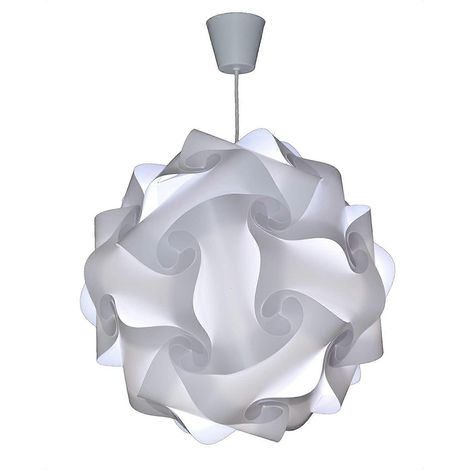 Suspension à monter soi-même - Lustre de chambre prêt à brancher Abat-jour suspendu Décoration pour salon, chambre d'enfant - 30 cm - Blanc (1/4)