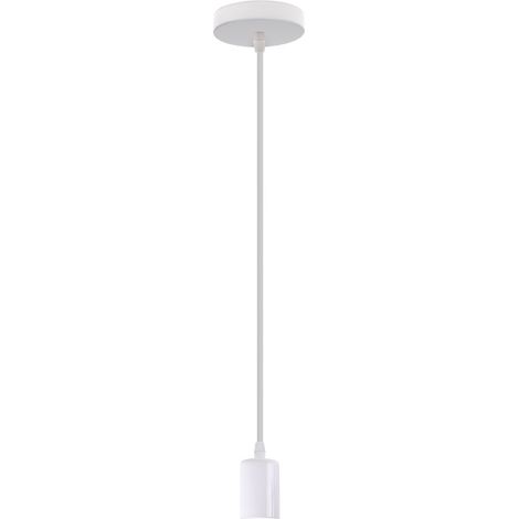 Pendelleuchte Weiß, Zylinder Metall Hängende Deckenleuchte 100cm Höhenverstellbar E27 für Esstisch, Kücheninsel, Schlafzimmer, Nachttisch