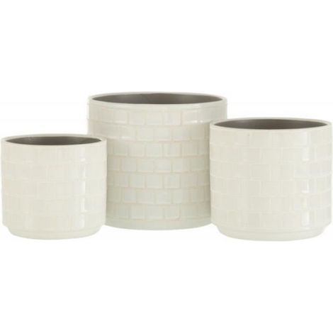 Cachepot en céramique brillant blanc D12cm - - Cylindrique - Non - D12cm (1/4)