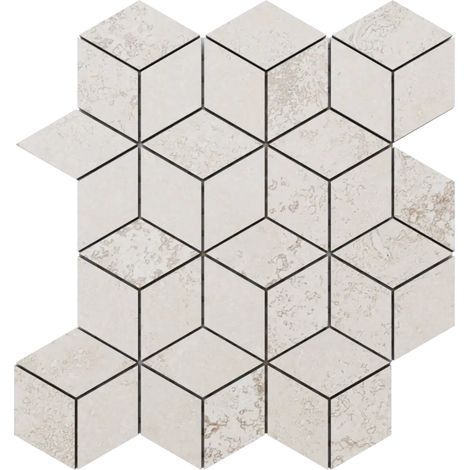 Ilcom mosaico in gres su rete per bagno e cucina R9 30.5cm x 26.5cm - Raw surface 3D cubes