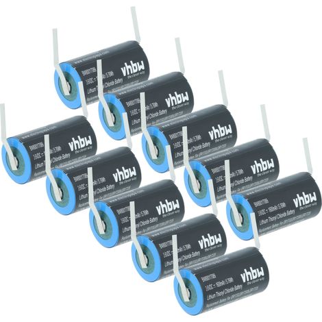 vhbw 10x Akku kompatibel mit Omron RQANS1 3G2A9BAT08 (1600mAh, 3,6V, Li-MnO2)