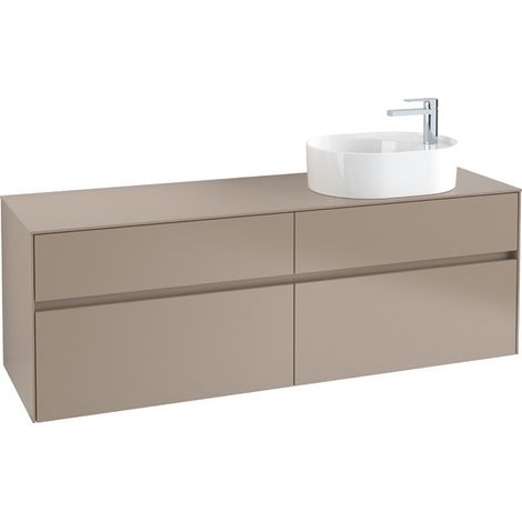 Meuble vasque COLLARO 1600 x 548 x 500 mm, blanc brillant