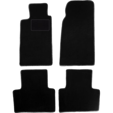 Alfombrillas de terciopelo negro para Jaguar XJ6 X300 sedán (1994-1997)