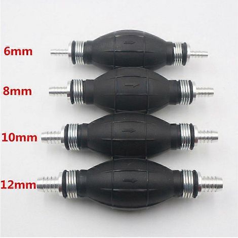Pompe à carburant manuelle en caoutchouc et aluminium avec tuyau de 6, 8, 10 et 12 mm, compatible avec tous les carburants (voiture, bateau, moteur hors-bord). 1 pièce. (1/4)