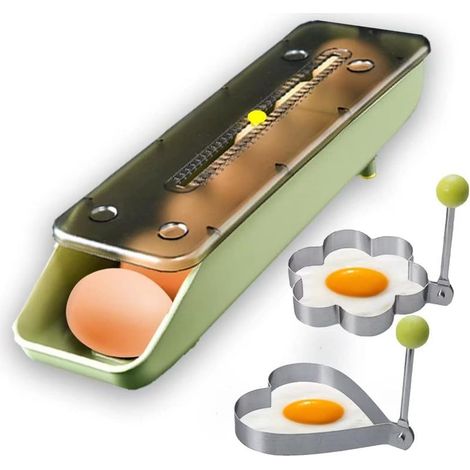 Boîte à œufs pour réfrigérateur, boîte de rangement automatique pour œufs avec 2 anneaux d'œufs,boîte de rangement pour œufs, bac à œufs pour la maison (1/5)