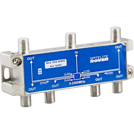 Repartidor de 6 salidas con conector F 2400 MHz  Gris