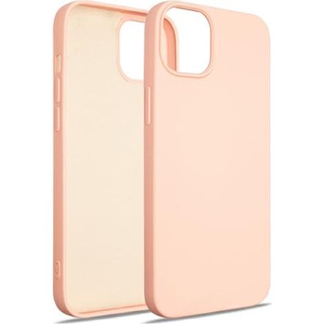 Funda de silicona Beline para iPhone 15 Plus, color oro rosa.