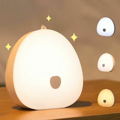 VURAHOME - Veilleuse LED pour enfant - 3 couleurs à intensité variable - Veilleuse d'allaitement avec interrupteur tactile - Chargement USB - rose (1/5)
