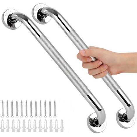 Maniglione di sostegno per anziani, maniglione di sostegno per bagno con maniglia, per anziani e persone della terza età, lungo 40 cm, maniglione di sostegno antiscivolo in acciaio inox con asta (1/5)