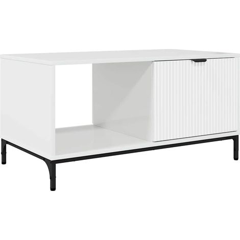 Maison Exclusive - Couchtisch Hochglanz Weiß 90 x 49 x 46 cm Holz