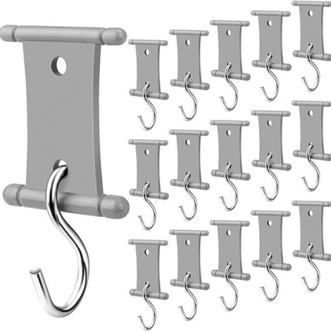 Lot de 16Crochets pour Auvent pour Camping Car, Caravane, Tente de Camping, Intérieur et Extérieur, pour Rails de 5/6 mm et 7/ (1/4)