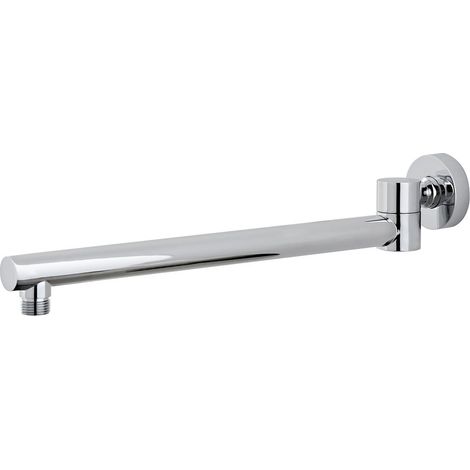 Bras douche New Rondo - 90° 400mm x 1/2’’ orientable, laiton massif chromé, rosace